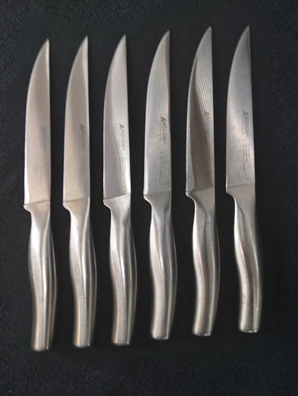 Set of 6 Analon Carbon Steel Steak Knives Heat Treated Ice Hardened 5